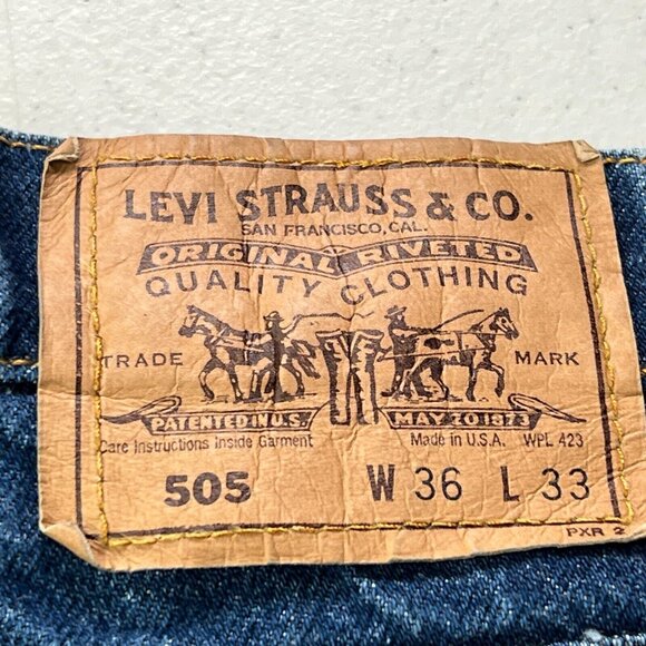 Vintage Levis 505 Jeans Mens 36 X 33 Orange Tab Straight Leg Made In The USA - Picture 5 of 9